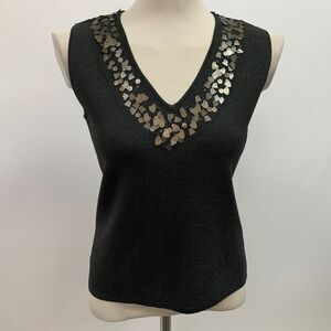 Joseph A Women's Knit Top Large Gray Sleeveless